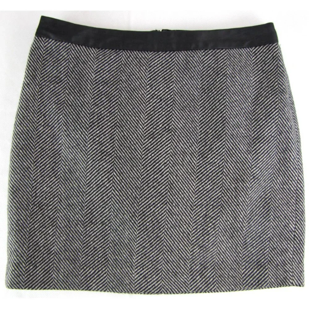 SALE! Tweed Wool Black Gray Short Mini Skirt - Picture 1 of 4